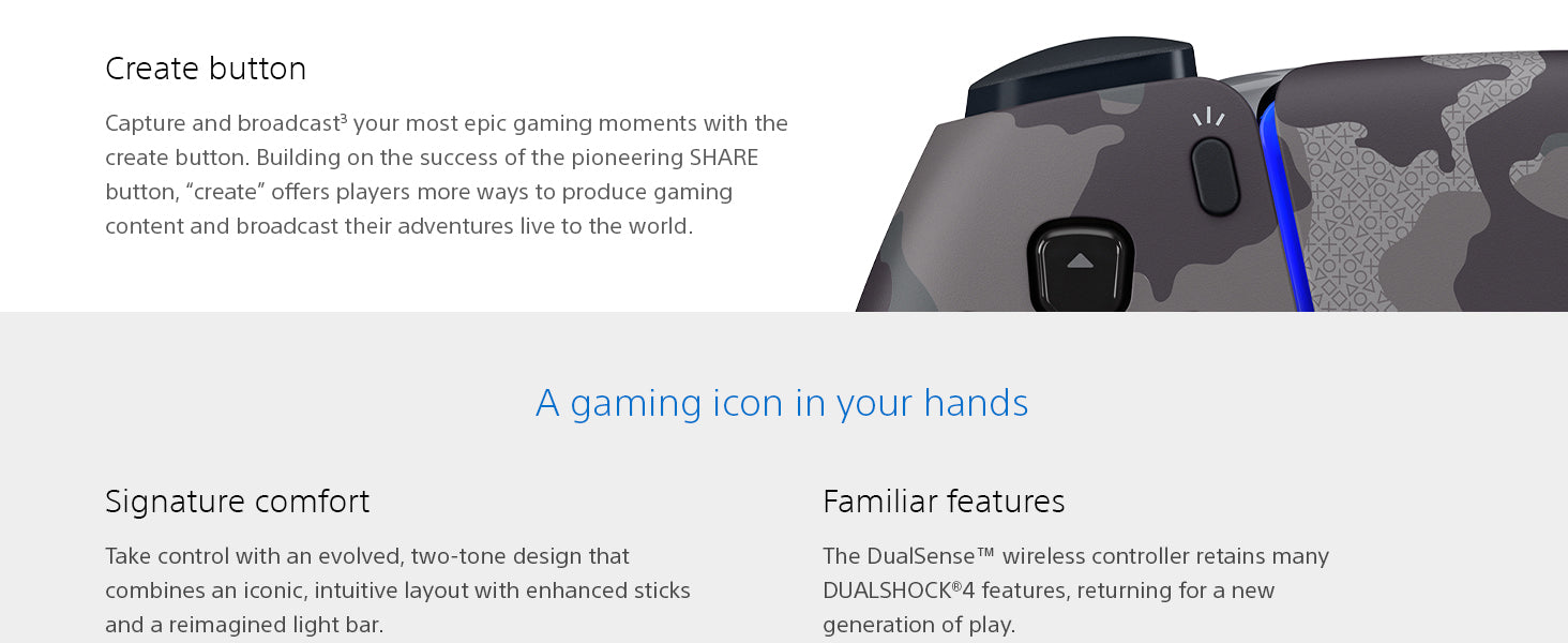 Sony PS5 DualSense Wireless Controller - Grey Camouflage Sony PS5 DualSense Wireless Controller - Grey Camouflage